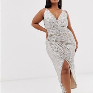 COPY - Wrap front sequin maxi dress